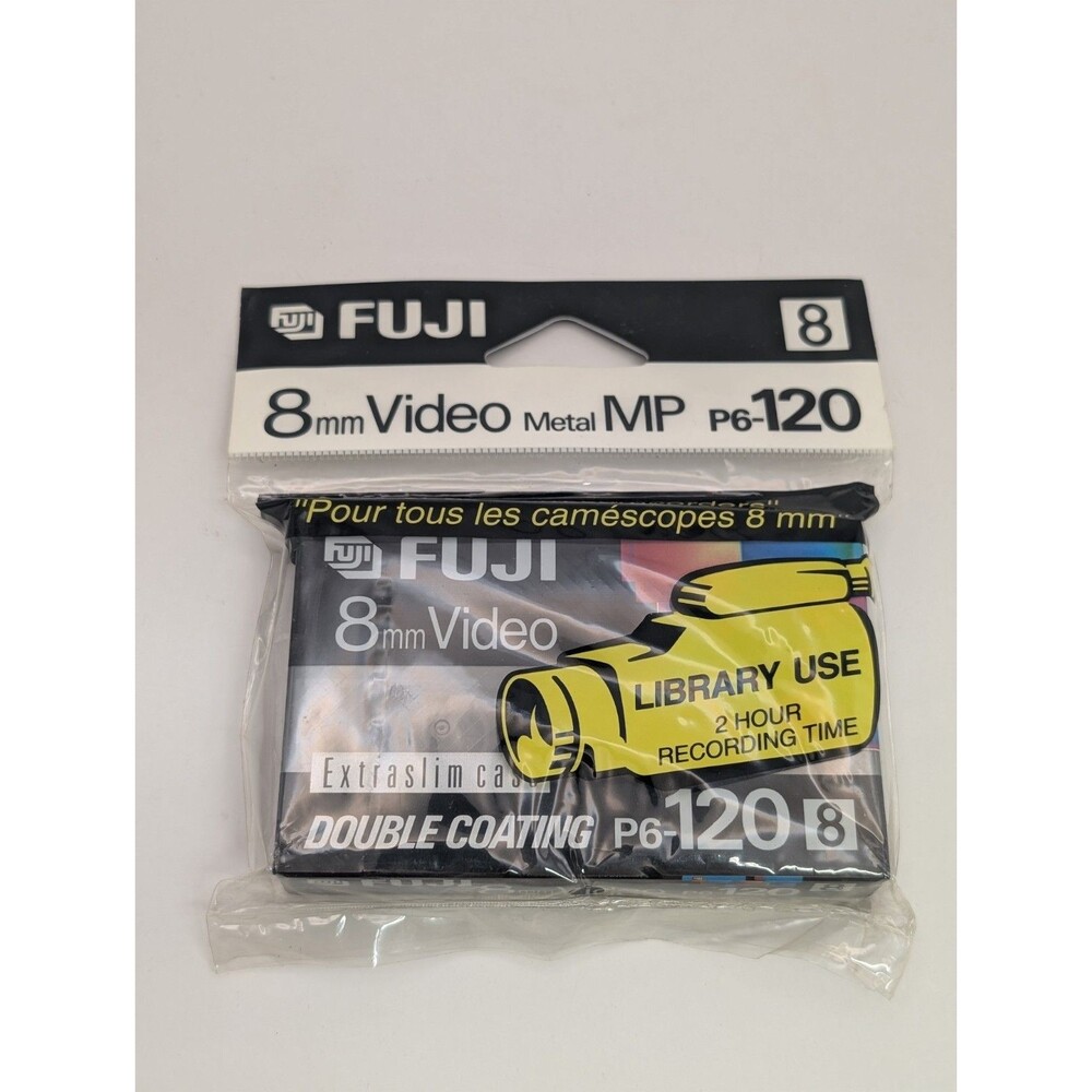 Fuji 8mm Video Tape P6-120 Metal MP Double Coating Extra Slim Case Sealed NEW